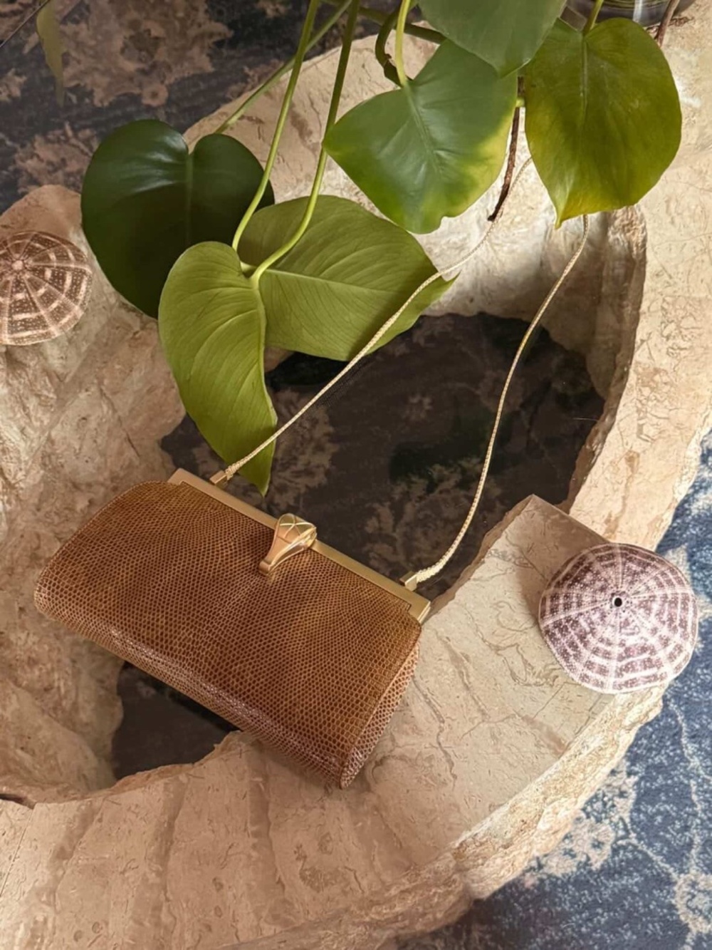 Barry Kieselstein-Cord Lizard Skin Evening Clutch, Made in Italy